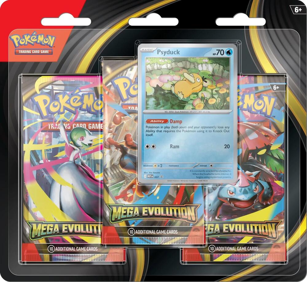 Pokemon Mega Evolution 3 Pack Blister [Psyduck] - ME01: Mega Evolution (MEG)